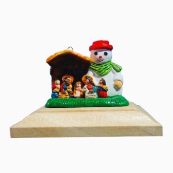 Nacimiento con muñeco de nieve