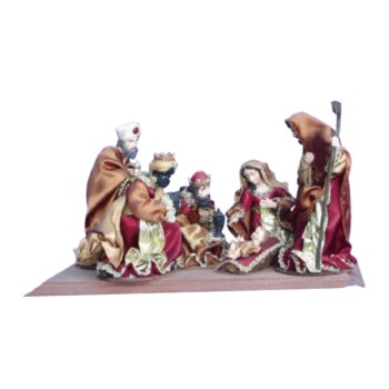 Nacimiento telas rojas