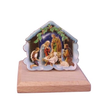 Nacimiento en retablo azul
