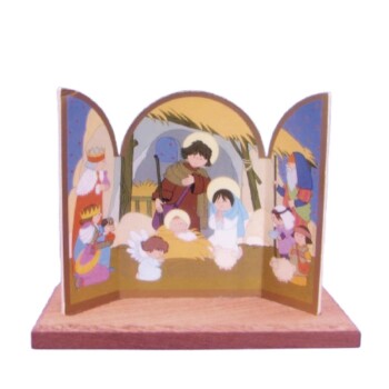 Nacimiento pintado en tríptico