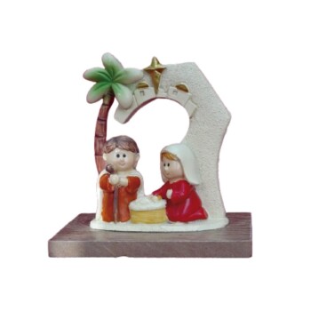 Minibelén con palmera y arco